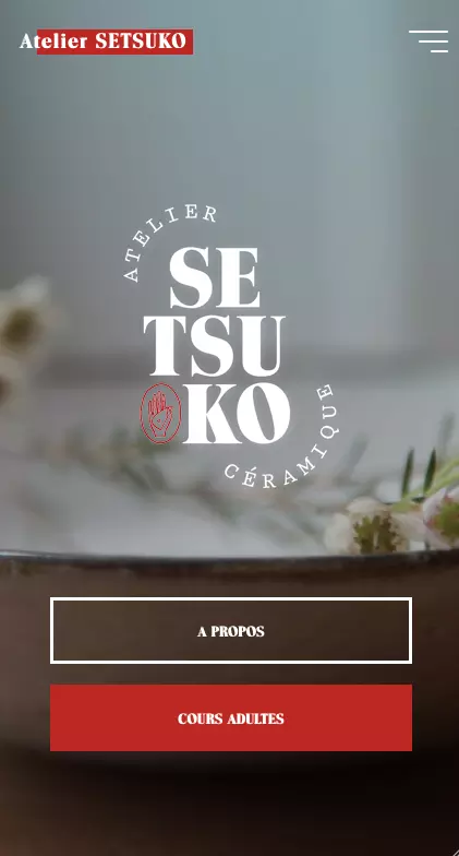 Atelier Setsuko : le site sur téléphone