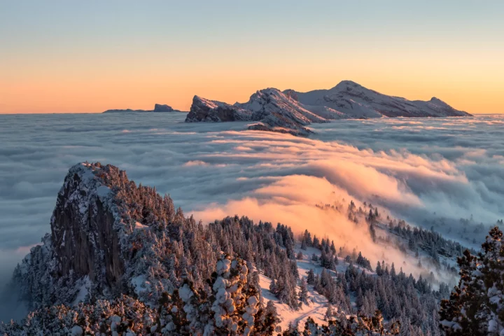 Coucher de soleil au Moucherotte, Vercors. Photographie de Nicolas Hodée