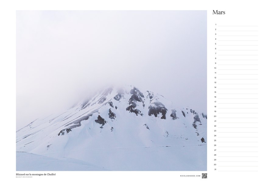 Calendrier perpétuel, mars